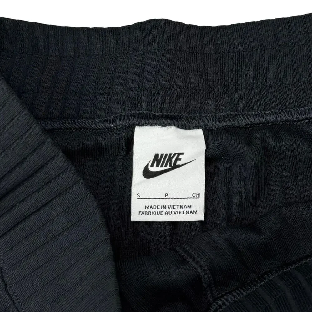 NIKE Women's High Waisted Ribbed Flare Leg Jersey Pants In Black Size Small - Picture 5 of 7